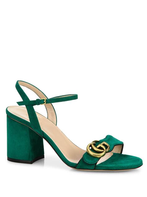 gucci green suede sandals|Gucci transparent sandals.